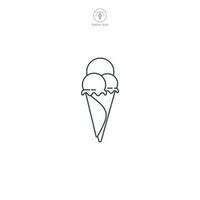 la glace crème cône icône symbole vecteur illustration isolé sur blanc Contexte