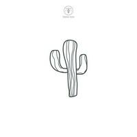cactus icône symbole vecteur illustration isolé sur blanc Contexte