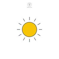 Soleil icône symbole vecteur illustration isolé sur blanc Contexte