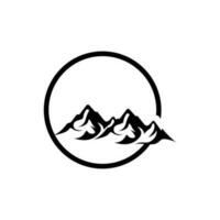 Montagne logo, la nature paysage vue conception, grimpeurs et aventure, modèle illustration vecteur