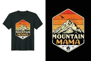 Montagne maman, randonnée T-shirt conception vecteur