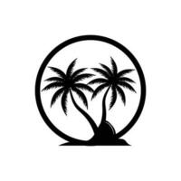 noix de coco arbre logo conception, plage plante vecteur, paume arbre été, illustration modèle vecteur