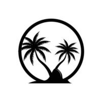 noix de coco arbre logo conception, plage plante vecteur, paume arbre été, illustration modèle vecteur