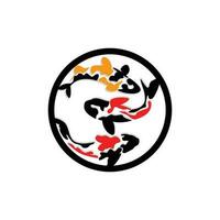 création de logo de poisson koi, vecteur de poisson d'ornement chanceux et triomphal chinois, icône de poisson d'or de marque d'entreprise