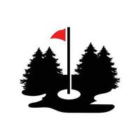 le golf logo conception, conception vecteur le golf Balle et le golf club tournoi, illustration modèle