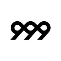 999 monogramme lettre logo icône conception vecteur