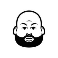 graisse chauve barbe homme mascotte logo illustration vecteur
