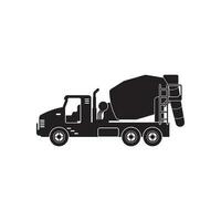 béton mixer un camion construction logo vecteur modèle