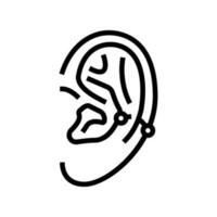 anti hélix perçant boucle d'oreille ligne icône vecteur illustration