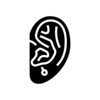 anti tragus perçant boucle d'oreille glyphe icône vecteur illustration