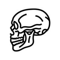 crâne tatouage art ancien ligne icône vecteur illustration