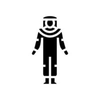radiation costume nucléaire énergie glyphe icône vecteur illustration