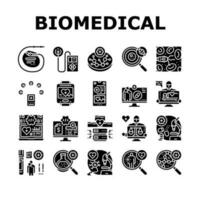 biomédical médical science Icônes ensemble vecteur