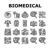 biomédical médical science Icônes ensemble vecteur