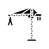 la tour grue civil ingénieur glyphe icône vecteur illustration