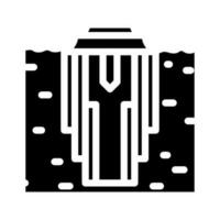 cimentation opération pétrole ingénieur glyphe icône vecteur illustration
