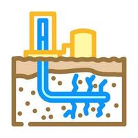 hydraulique fracturation pétrole ingénieur Couleur icône vecteur illustration