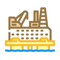 pétrole plate-forme Plate-forme pétrole ingénieur Couleur icône vecteur illustration