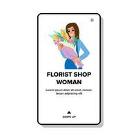 content fleuriste magasin femme vecteur