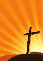 Silhouette croix chrétienne vecteur
