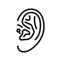 tragus perçant boucle d'oreille ligne icône vecteur illustration