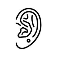 plus haut lobe perçant boucle d'oreille ligne icône vecteur illustration