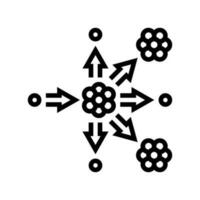 nucléaire fission énergie ligne icône vecteur illustration