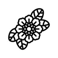fleur tatouage art ancien ligne icône vecteur illustration