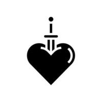cœur tatouage art ancien glyphe icône vecteur illustration