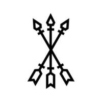 La Flèche tatouage art ancien ligne icône vecteur illustration