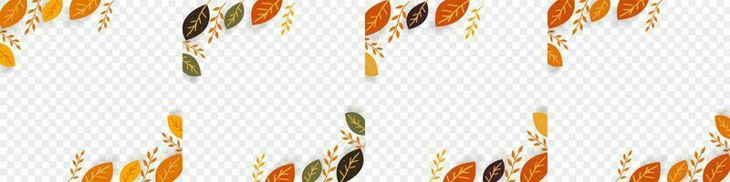 ensemble de orange, brun, et l'automne feuille cadres, isolé. la nature et feuillage frontière. modifiable vecteur illustration. eps dix.
