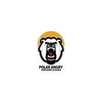 polaire ours en colère logo jeu mascotte conception vecteur