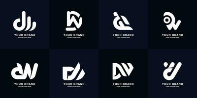 collection lettre dw ou wd monogramme logo conception vecteur