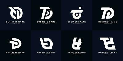 collection lettre td ou dt monogramme logo conception vecteur