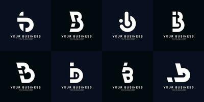 collection lettre ib ou bi monogramme logo conception vecteur