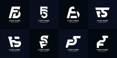 collection lettre fs ou sf monogramme logo conception vecteur