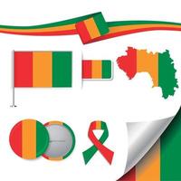 drapeau de la Guinée avec des éléments vecteur
