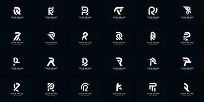 collection plein ensemble abstrait lettre r monogramme logo conception vecteur