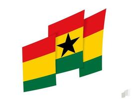 Ghana drapeau dans un abstrait déchiré conception. moderne conception de le Ghana drapeau. vecteur