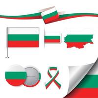 drapeau de la Bulgarie avec des éléments vecteur