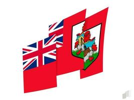 Bermudes drapeau dans un abstrait déchiré conception. moderne conception de le Bermudes drapeau. vecteur