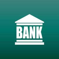 banque bâtiment icône dans plat style. vecteur illustration sur vert Contexte.