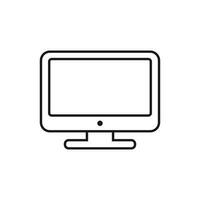ordinateur vecteur illustration dans ligne style. moniteur plat icône. la télé symbole.