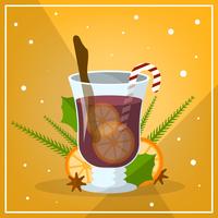 Illustration vectorielle de vin chaud plat vecteur