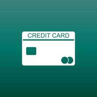 crédit carte icône. bancaire carte vecteur illustration dans plat style sur vert Contexte.