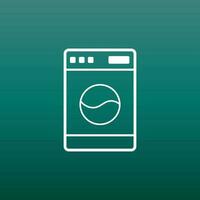 machine à laver plat vecteur icône. blanchisseuse signe symbole plat vecteur illustration sur vert Contexte.