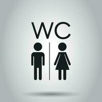 toilettes, toilette plat vecteur icône . Hommes et femmes signe pour salle de repos sur gris Contexte.