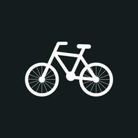 bicyclette silhouette icône sur noir Contexte. vélo vecteur illustration dans plat style. Icônes pour conception, site Internet.