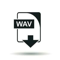 wav icône. plat vecteur illustration. wav Télécharger signe symbole avec ombre sur blanc Contexte.