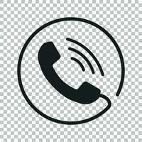 téléphone icône vecteur, contact, soutien un service signe sur isolé Contexte. Téléphone, la communication icône dans plat style. vecteur